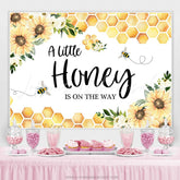 Lofaris Sunflowers Little Honey Bee On The Way Baby Shower Backdrop